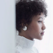 WHITE EAR STUDS image 1