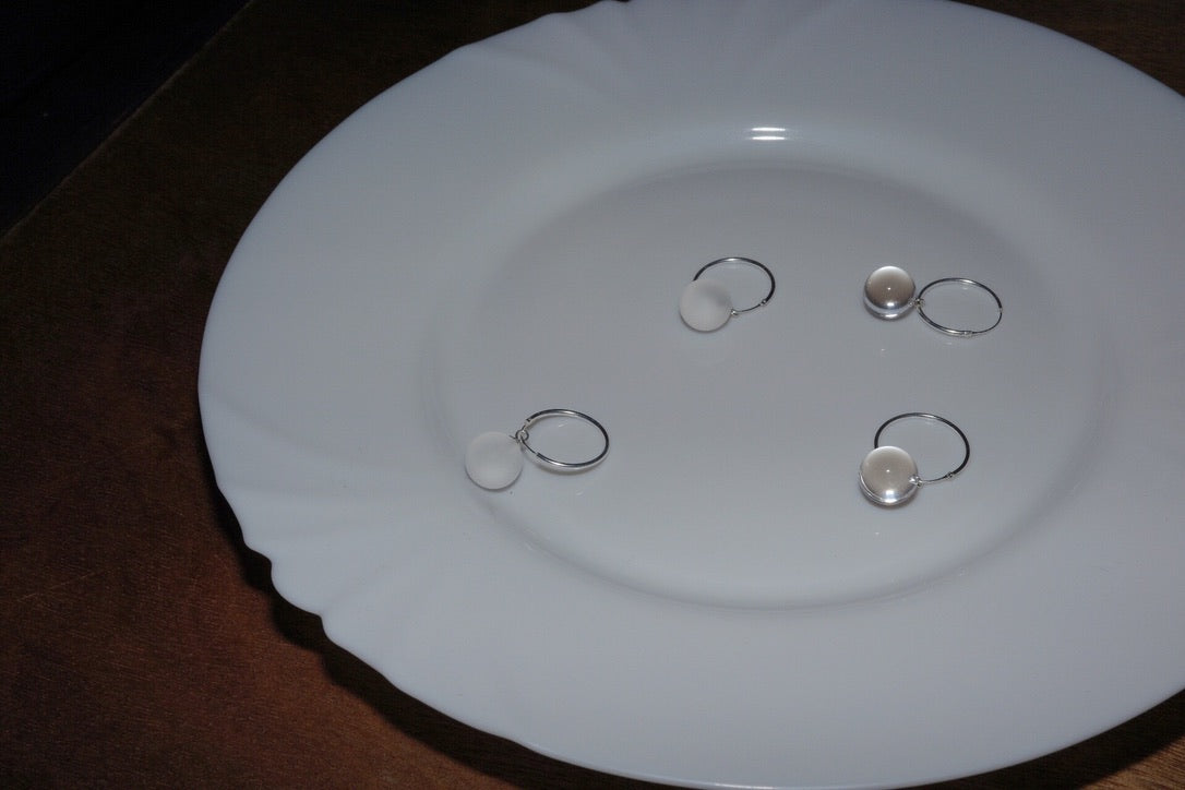 Large Sphere Hoops - Frosted