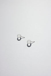 Large Sphere Earrings - Frosted