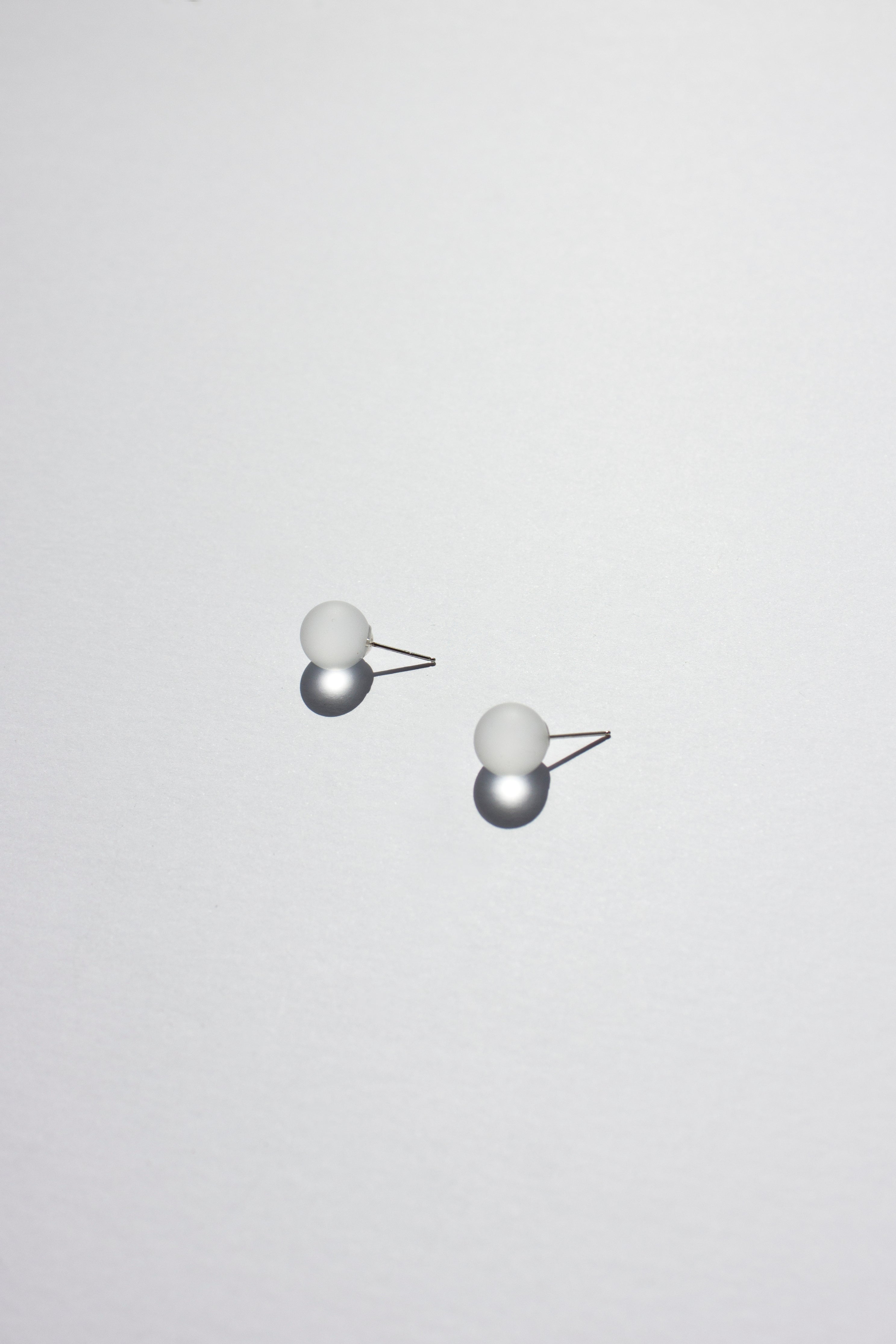 Large Sphere Earrings - Frosted