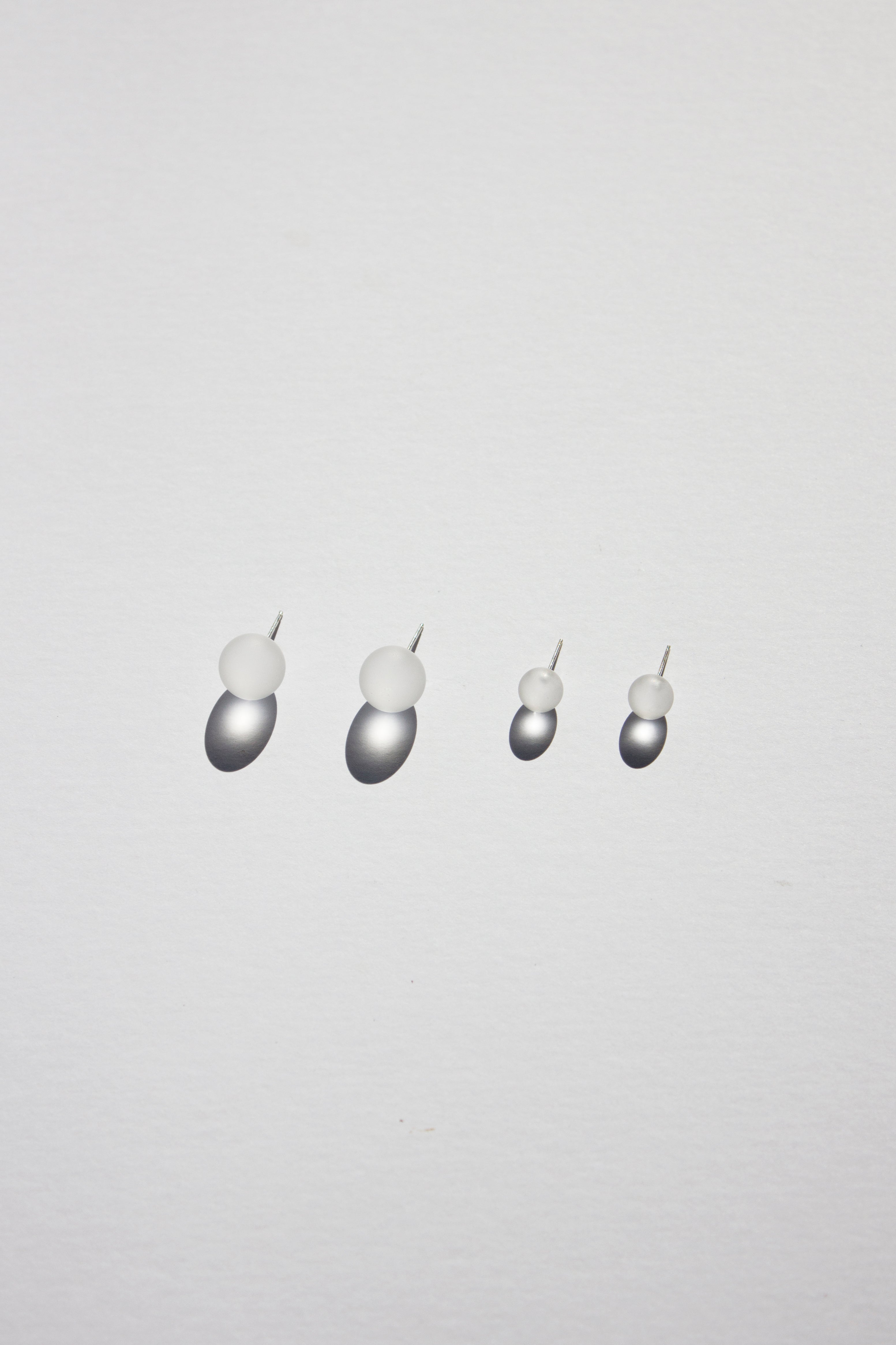 Small Sphere Earrings - Frosted