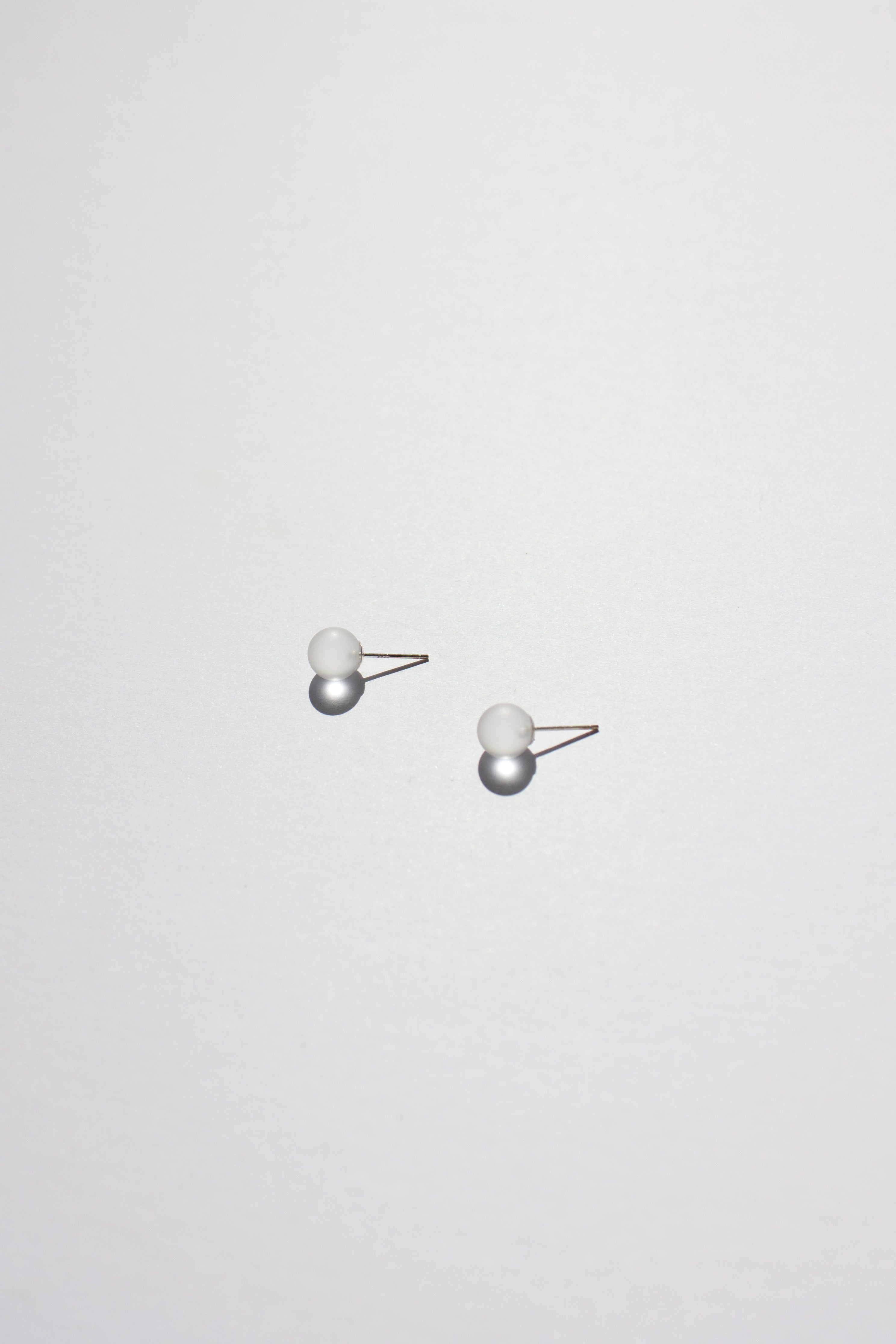 Small Sphere Earrings - Frosted
