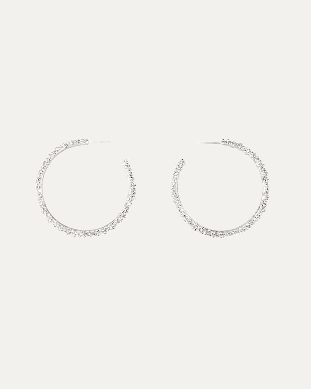 Halo Statement Hoops - Silver