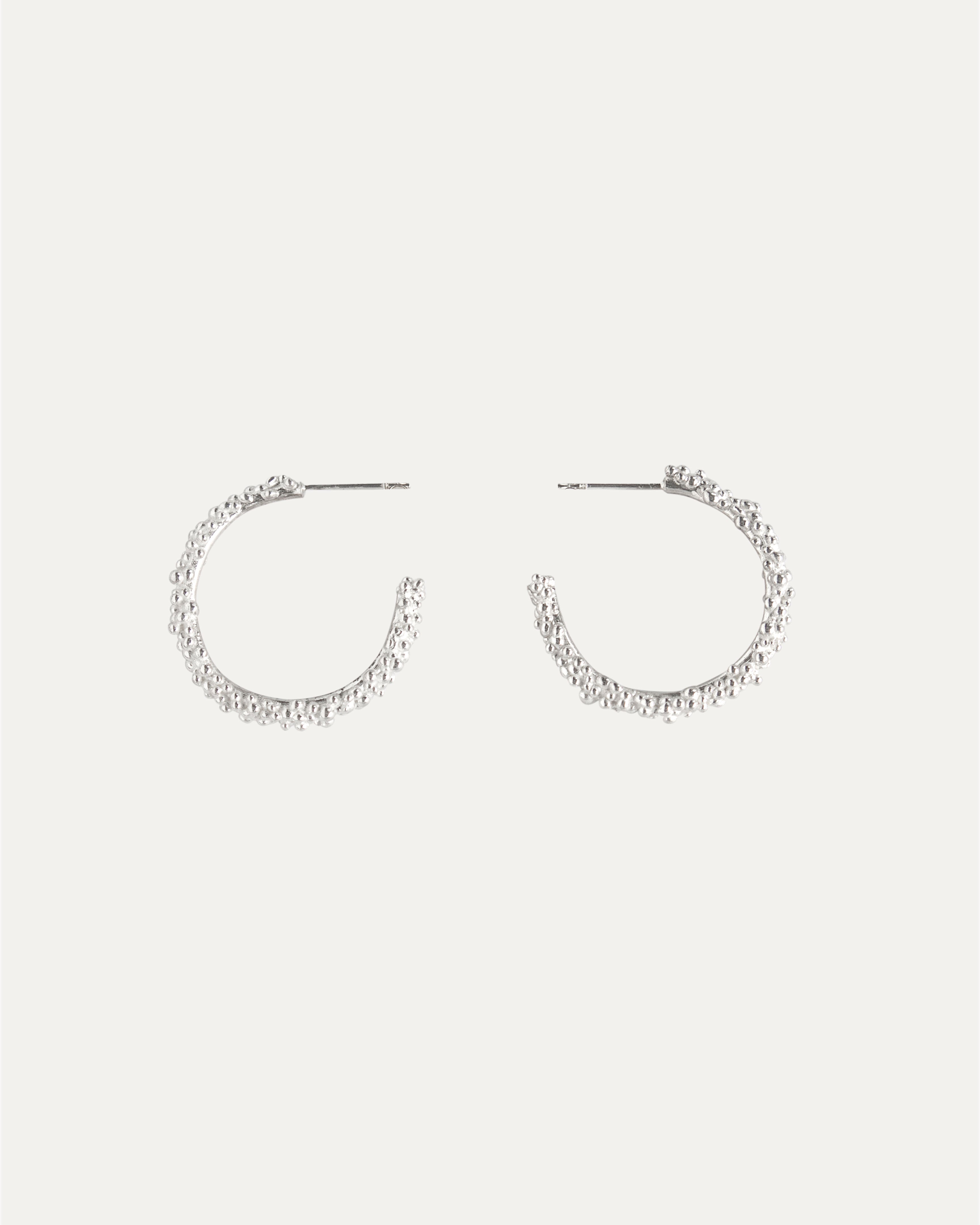 Halo Medium Hoops - Silver