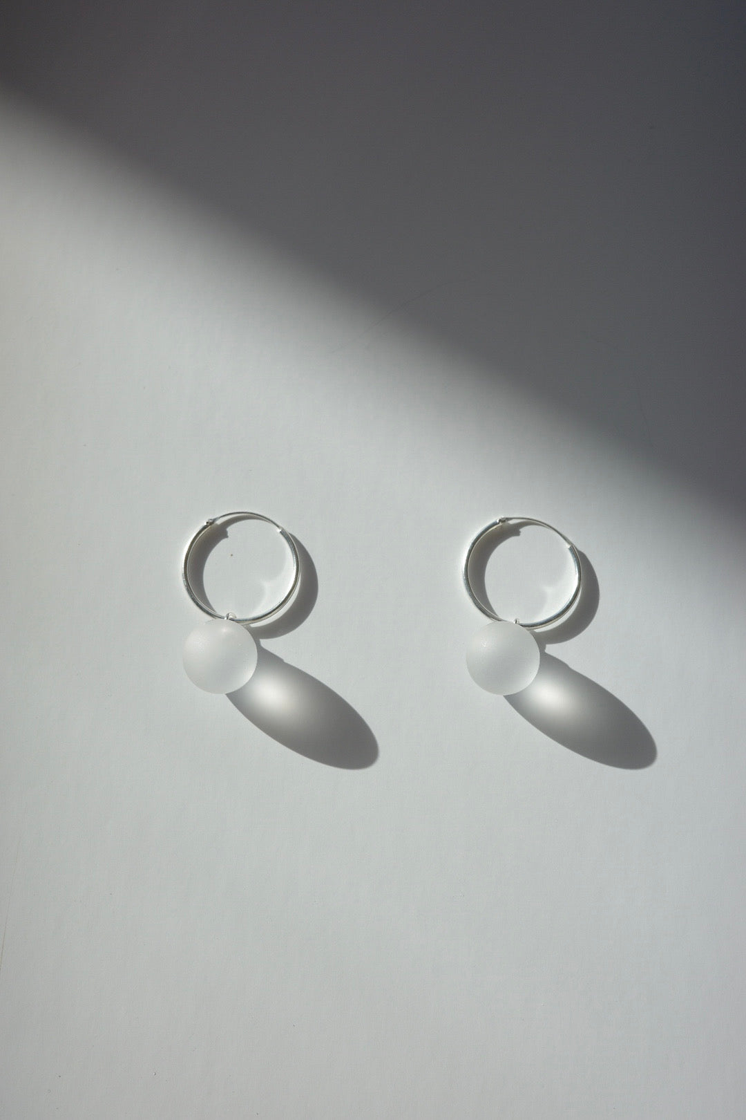 Large Sphere Hoops - Frosted