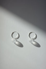 Large Sphere Hoops - Frosted
