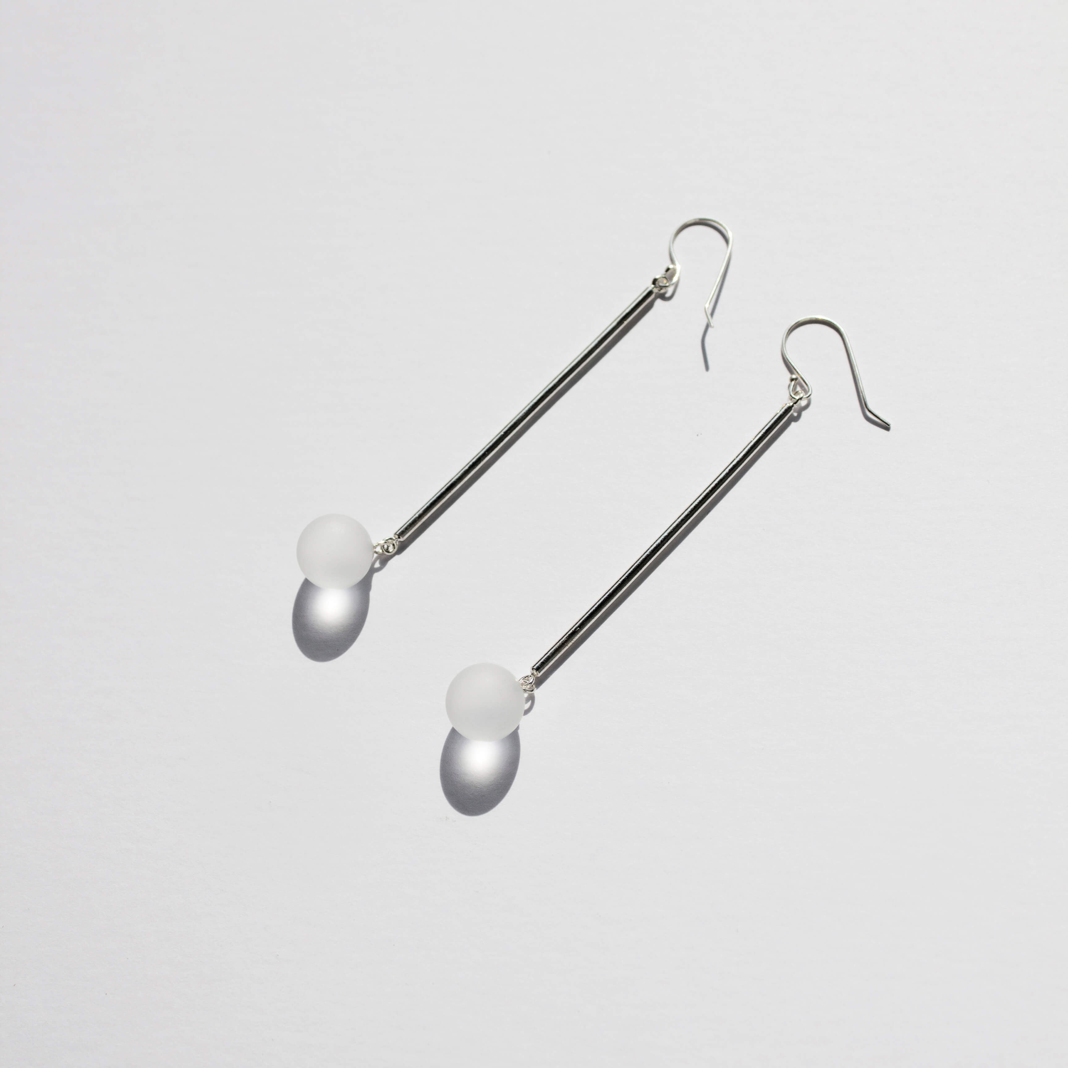 LINE PENDANT EARRINGS - FROSTED image 0