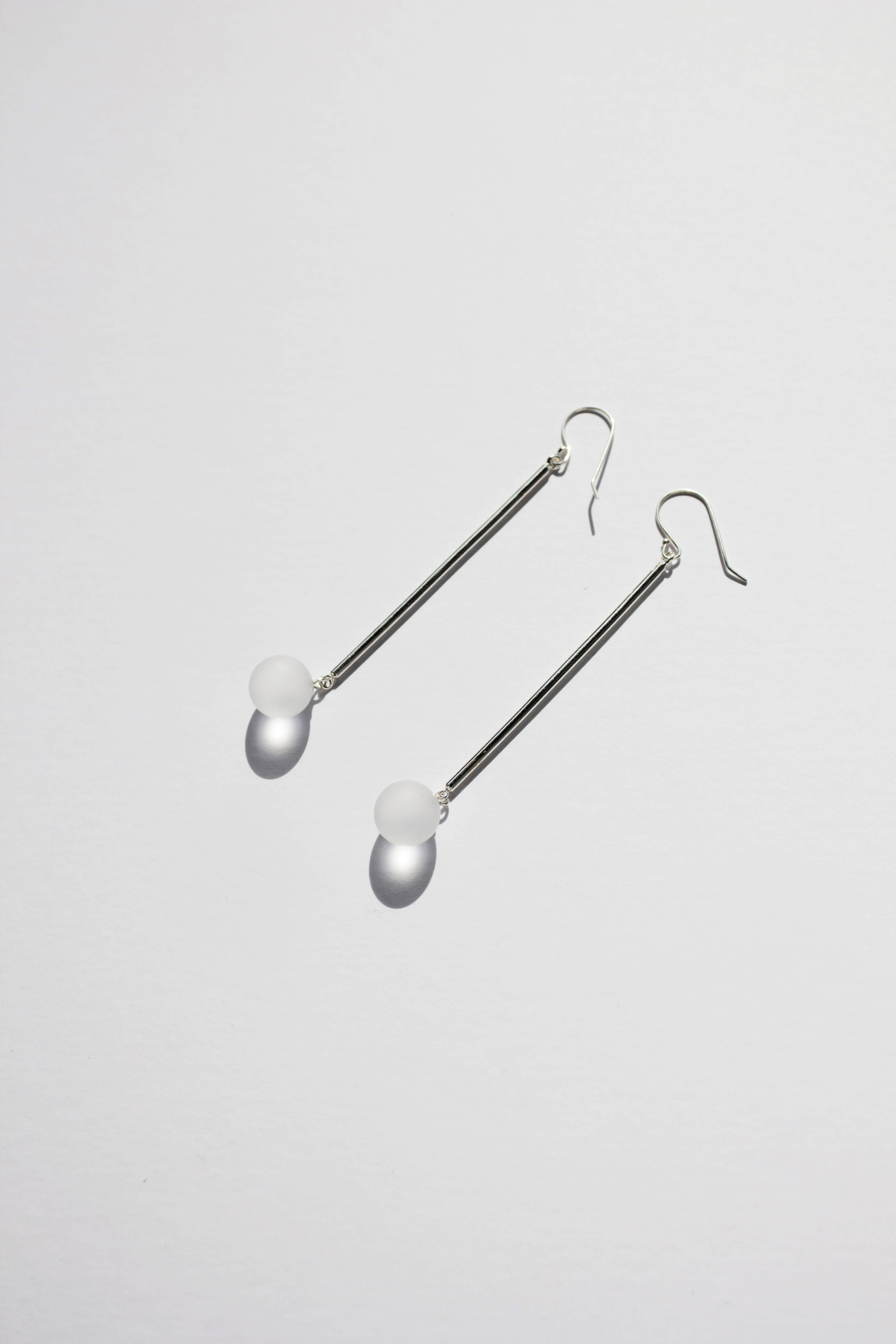 LINE PENDANT EARRINGS - FROSTED image 0