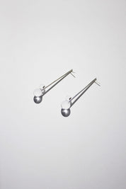 LINE DUO EARRINGS - CLEAR image 0