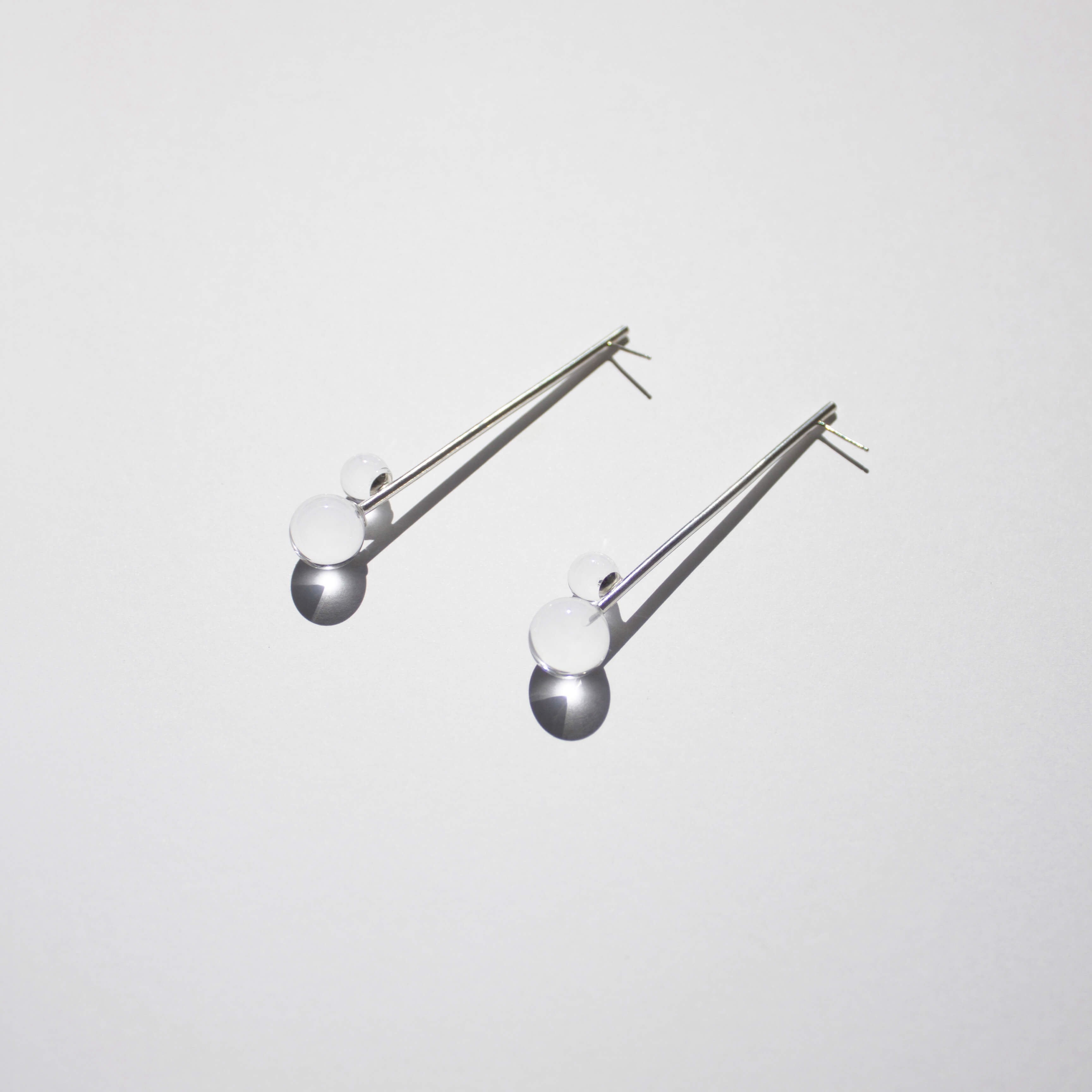 LINE DUO EARRINGS - CLEAR image 0