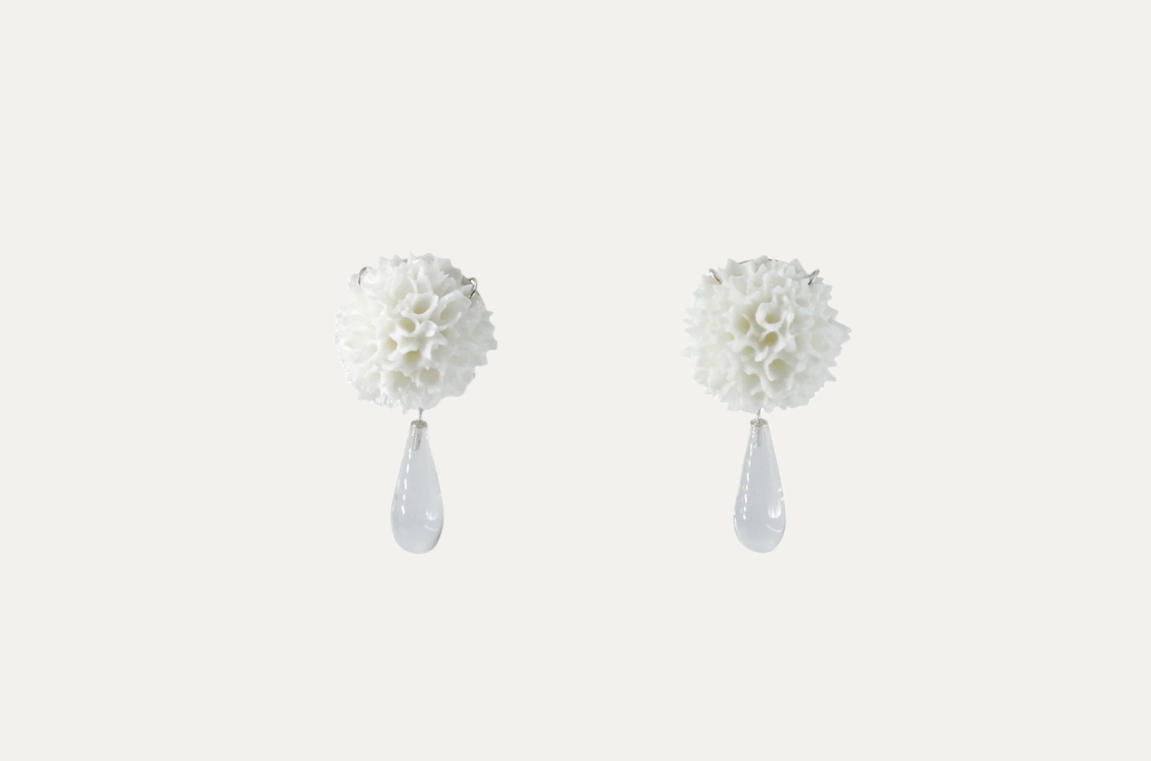 WHITE  CRYSTAL DROP EAR STUDS image 0
