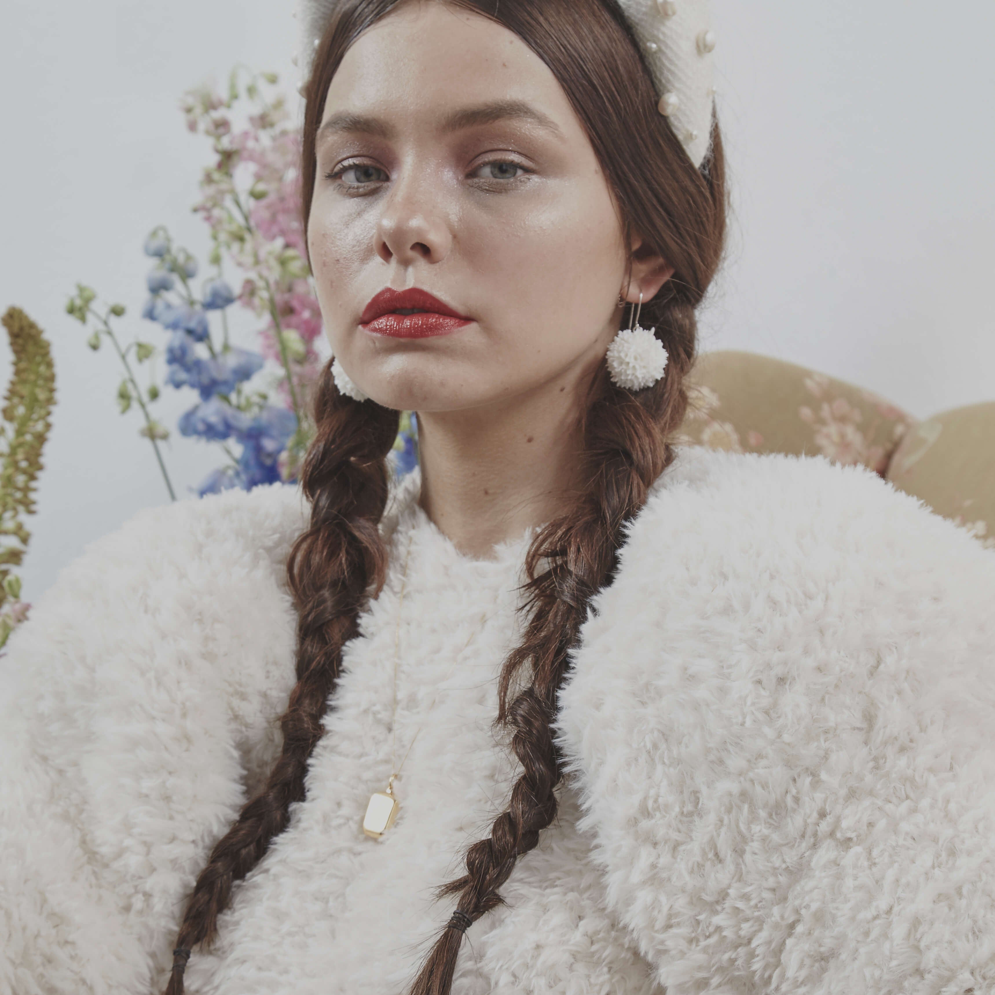 WHITE EARRINGS image 1